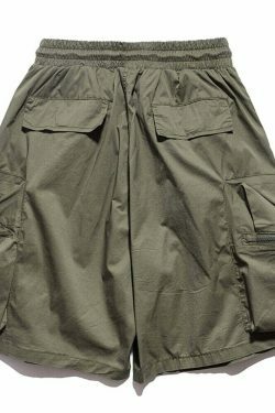 Vintage Y2K Aesthetic Parachute Cargo Shorts for Women - Coquette Style Grunge Fashion