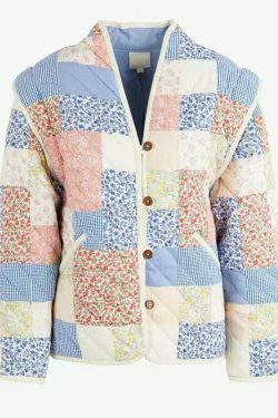 Vintage Y2K Aesthetic Printed Cotton Coat/Vest Jacket for Women - Coquette Grunge Fashion