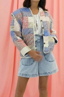 Vintage Y2K Aesthetic Printed Cotton Coat/Vest Jacket for Women - Coquette Grunge Fashion