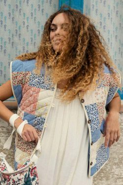 Vintage Y2K Aesthetic Printed Cotton Coat/Vest Jacket for Women - Coquette Grunge Fashion