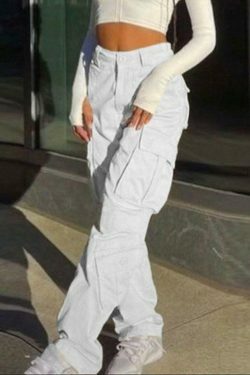 Vintage Y2K Cargo Jeans: Coquette Aesthetic Grunge Style for Women