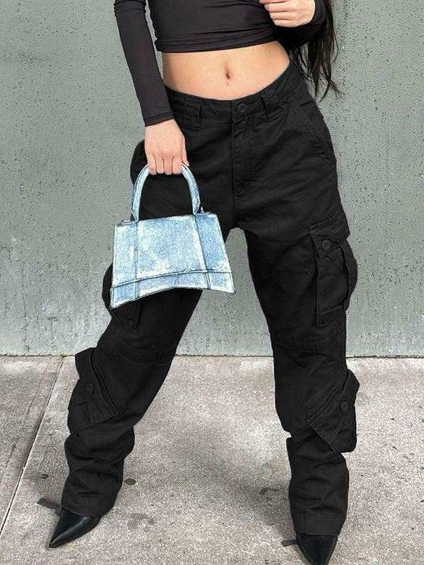 Vintage Y2K Cargo Jeans: Coquette Aesthetic Grunge Style for Women Vintage Y2K Cargo Jeans: Coquette Aesthetic Grunge Style for Women