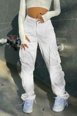 Vintage Y2K Cargo Jeans: Coquette Aesthetic Grunge Style for Women