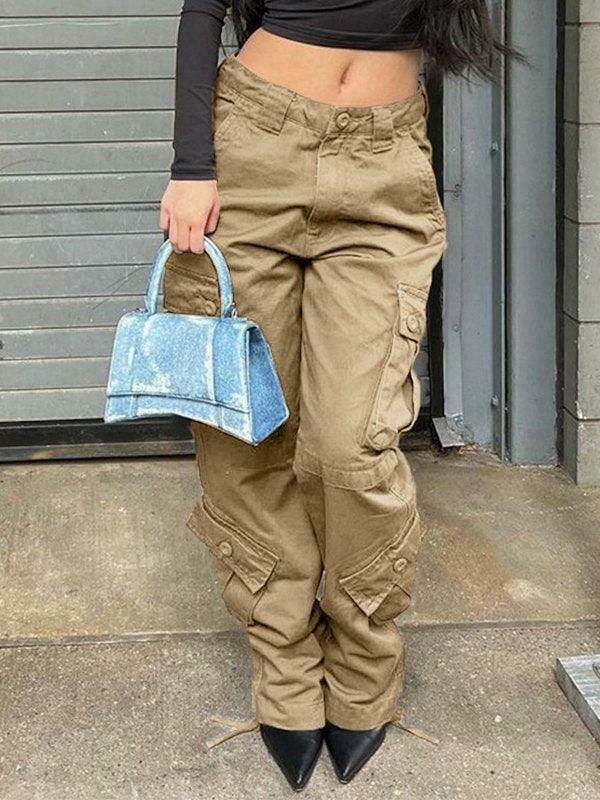 Vintage Y2K Cargo Jeans: Coquette Aesthetic Grunge Style for Women Vintage Y2K Cargo Jeans: Coquette Aesthetic Grunge Style for Women