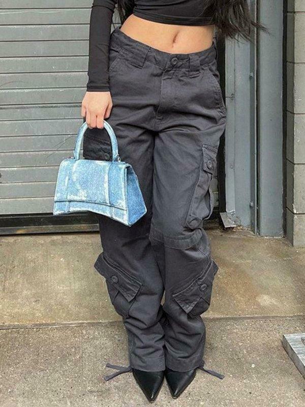 Vintage Y2K Cargo Jeans: Coquette Aesthetic Grunge Style for Women Vintage Y2K Cargo Jeans: Coquette Aesthetic Grunge Style for Women