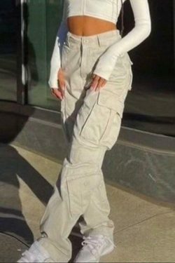 Vintage Y2K Cargo Jeans: Coquette Aesthetic Grunge Style for Women