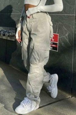 Vintage Y2K Cargo Jeans: Coquette Aesthetic Grunge Style for Women