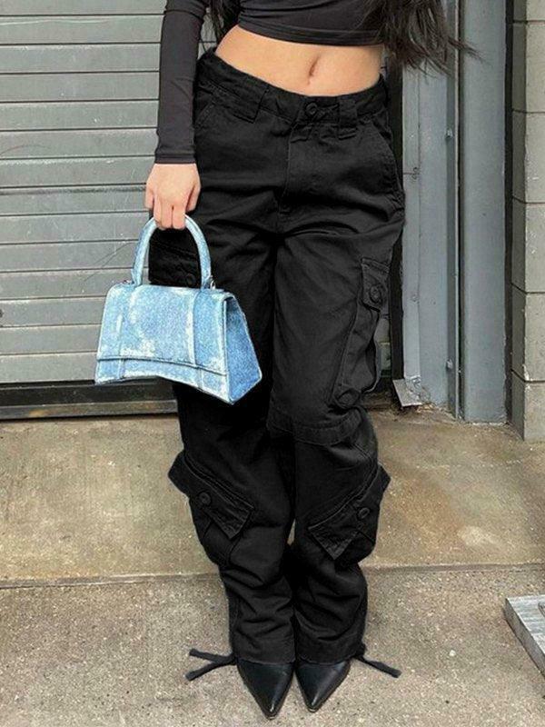 Vintage Y2K Cargo Jeans: Coquette Aesthetic Grunge Style for Women Vintage Y2K Cargo Jeans: Coquette Aesthetic Grunge Style for Women