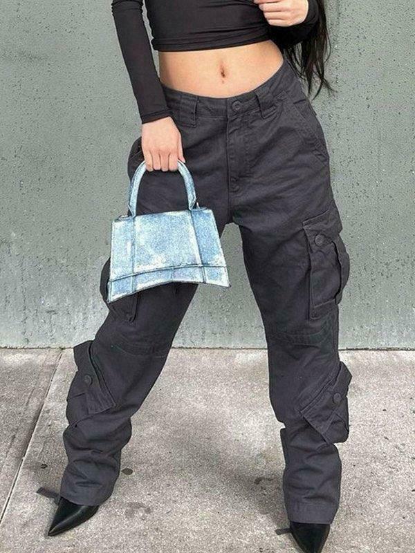 Vintage Y2K Cargo Jeans: Coquette Aesthetic Grunge Style for Women Vintage Y2K Cargo Jeans: Coquette Aesthetic Grunge Style for Women