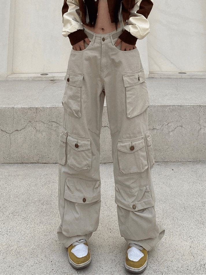 Vintage Y2K Cargo Jeans for Women - Coquette Aesthetic, Grunge Style, Pastel Goth Fashion Vintage Y2K Cargo Jeans for Women - Coquette Aesthetic, Grunge Style, Pastel Goth Fashion