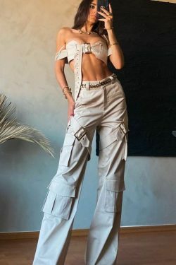 Vintage Y2K Fashion: Coquette Aesthetic Cargo Skirt & Grunge Hoodie