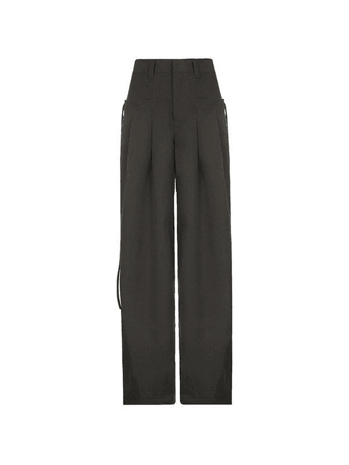 Vintage Y2K Straight-Leg Cargo Pants in Grunge Aesthetic Style