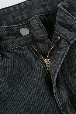 Vintage Y2K Style: Ripped Baggy Jeans - Coquette Aesthetic, Grunge Vibes, Pastel Goth