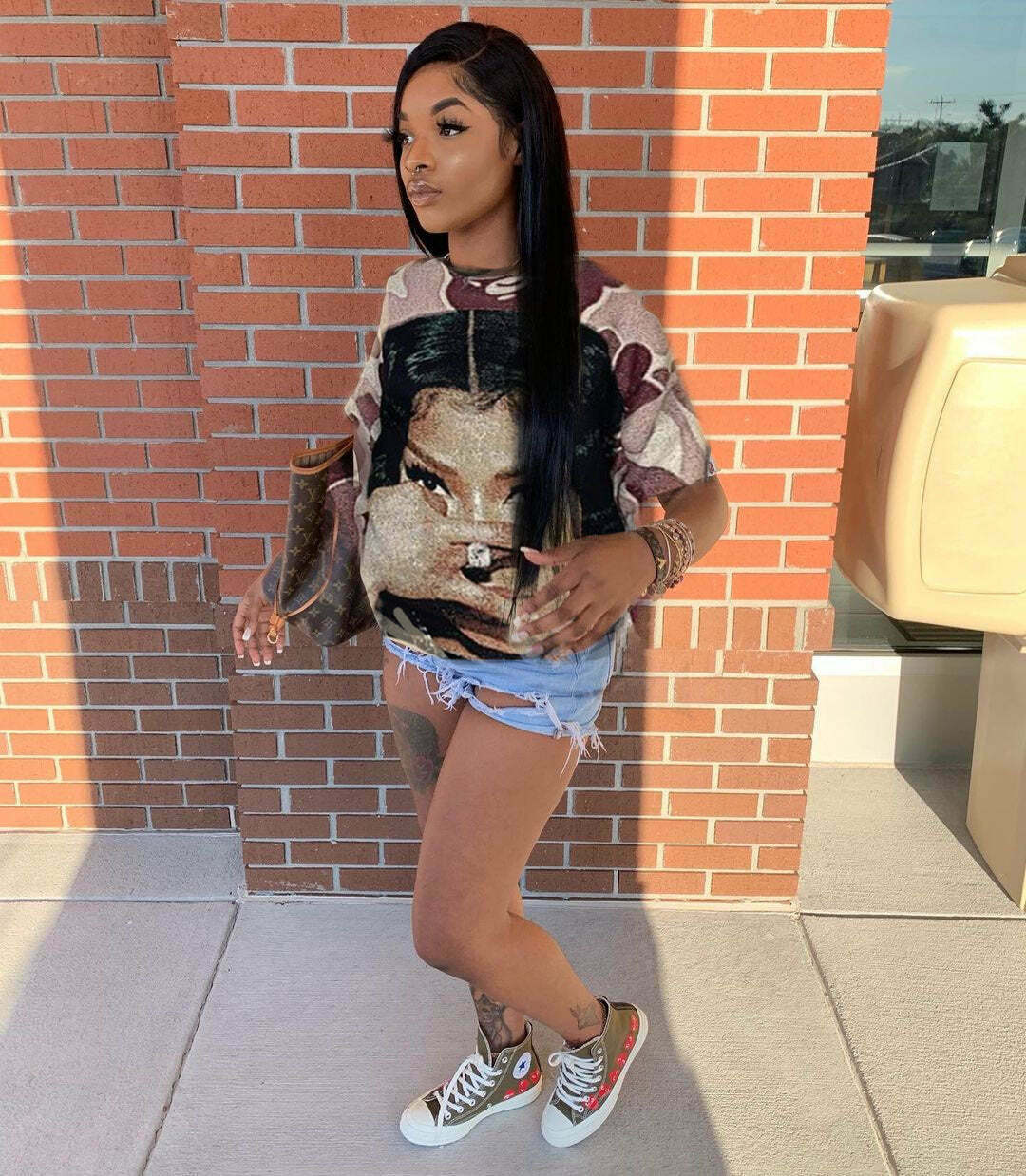 Vintage Y2K Style Round Neck Loose T-Shirt - Coquette Aesthetic Grunge Fashion Vintage Y2K Style Round Neck Loose T-Shirt - Coquette Aesthetic Grunge Fashion