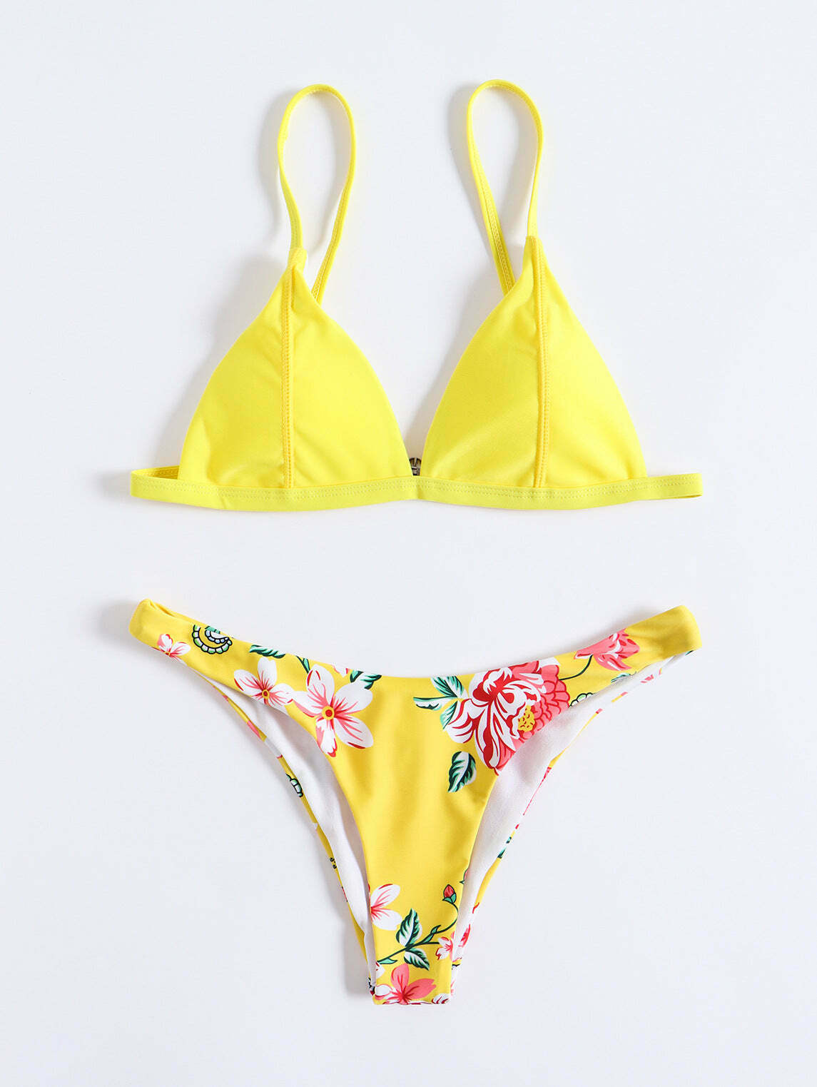 Vintage Yellow Floral Bandeau Bikini Set - Y2K Fashion Swimwear for Women Vintage Yellow Floral Bandeau Bikini Set - Y2K Fashion Swimwear for Women