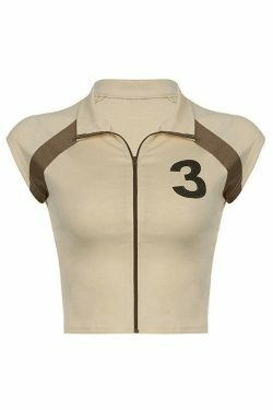 Vintage Zip Up Crop Top - Y2K Aesthetic Grunge Style Coquette Fashion Women's Clothing