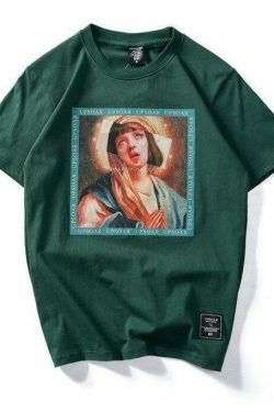 Virgin Mary x Pulp Fiction Print Tee - Y2K Aesthetic Grunge Style Coquette Fashion