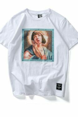 Virgin Mary x Pulp Fiction Print Tee - Y2K Aesthetic Grunge Style Coquette Fashion