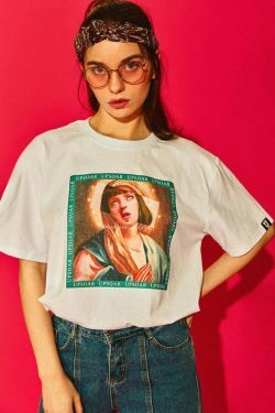Virgin Mary x Pulp Fiction Print Tee - Y2K Aesthetic Grunge Style Coquette Fashion