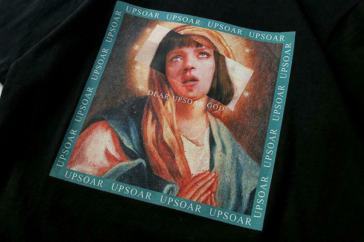Virgin Mary x Pulp Fiction Print Tee - Y2K Aesthetic Grunge Style Coquette Fashion Virgin Mary x Pulp Fiction Print Tee - Y2K Aesthetic Grunge Style Coquette Fashion