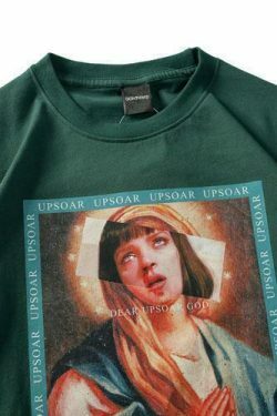 Virgin Mary x Pulp Fiction Print Tee - Y2K Aesthetic Grunge Style Coquette Fashion