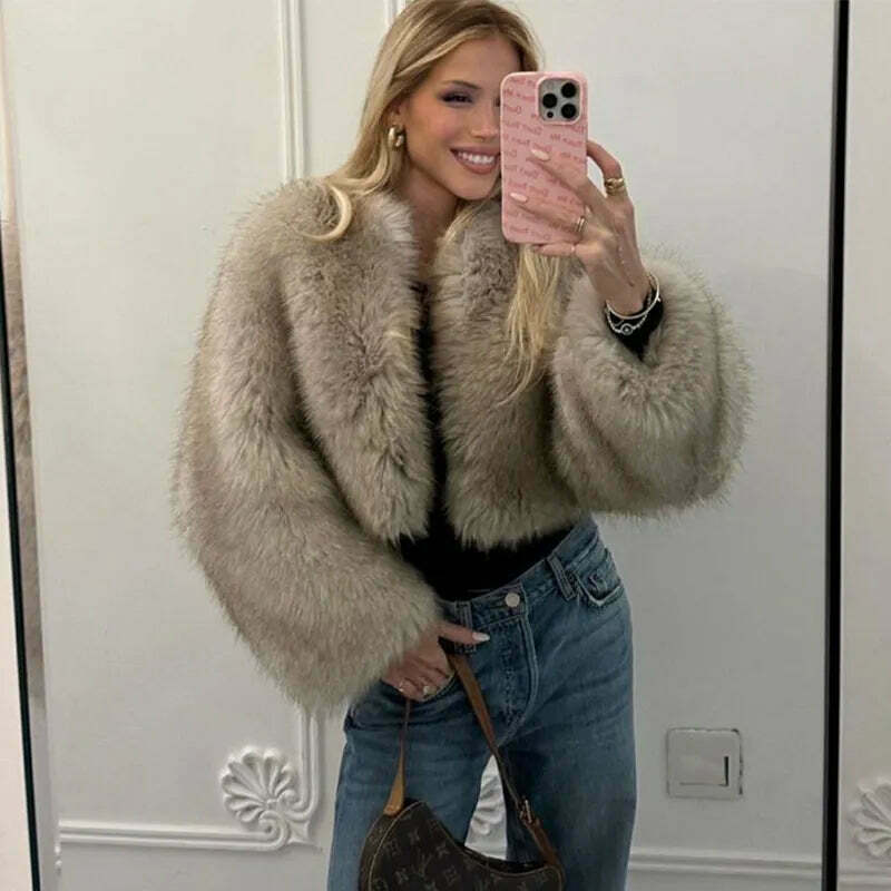 Vivid Vista Gradient Fur Jacket - Y2K Fashion Statement with Coquette and Grunge Aesthetic Vivid Vista Gradient Fur Jacket - Y2K Fashion Statement with Coquette and Grunge Aesthetic