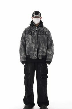 Washed Y2K Cargo Jeans: Coquette Aesthetic with Grunge & Pastel Goth Vibes