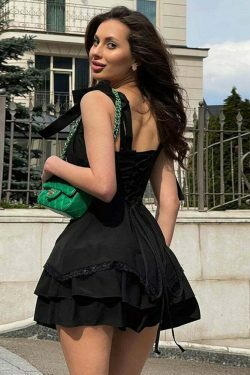 Whispering Winds Mini Wrap Charm Dress - Y2K Fashion with Coquette Aesthetic