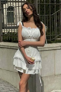 Whispering Winds Mini Wrap Charm Dress - Y2K Fashion with Coquette Aesthetic