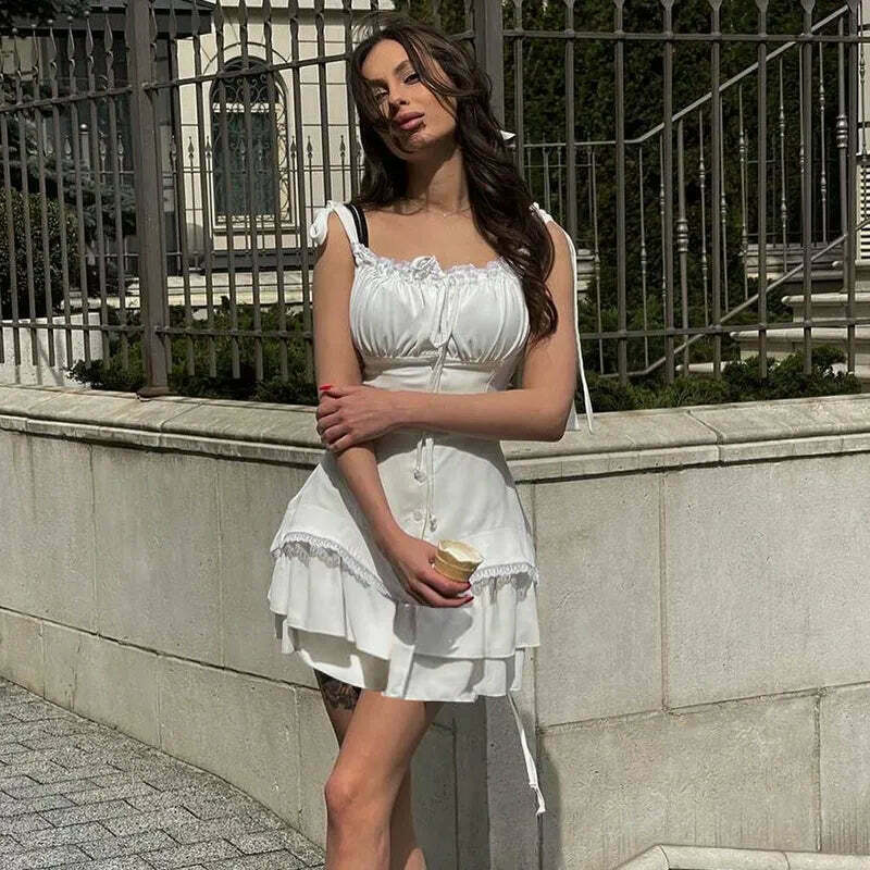 Whispering Winds Mini Wrap Charm Dress - Y2K Fashion with Coquette Aesthetic Whispering Winds Mini Wrap Charm Dress - Y2K Fashion with Coquette Aesthetic