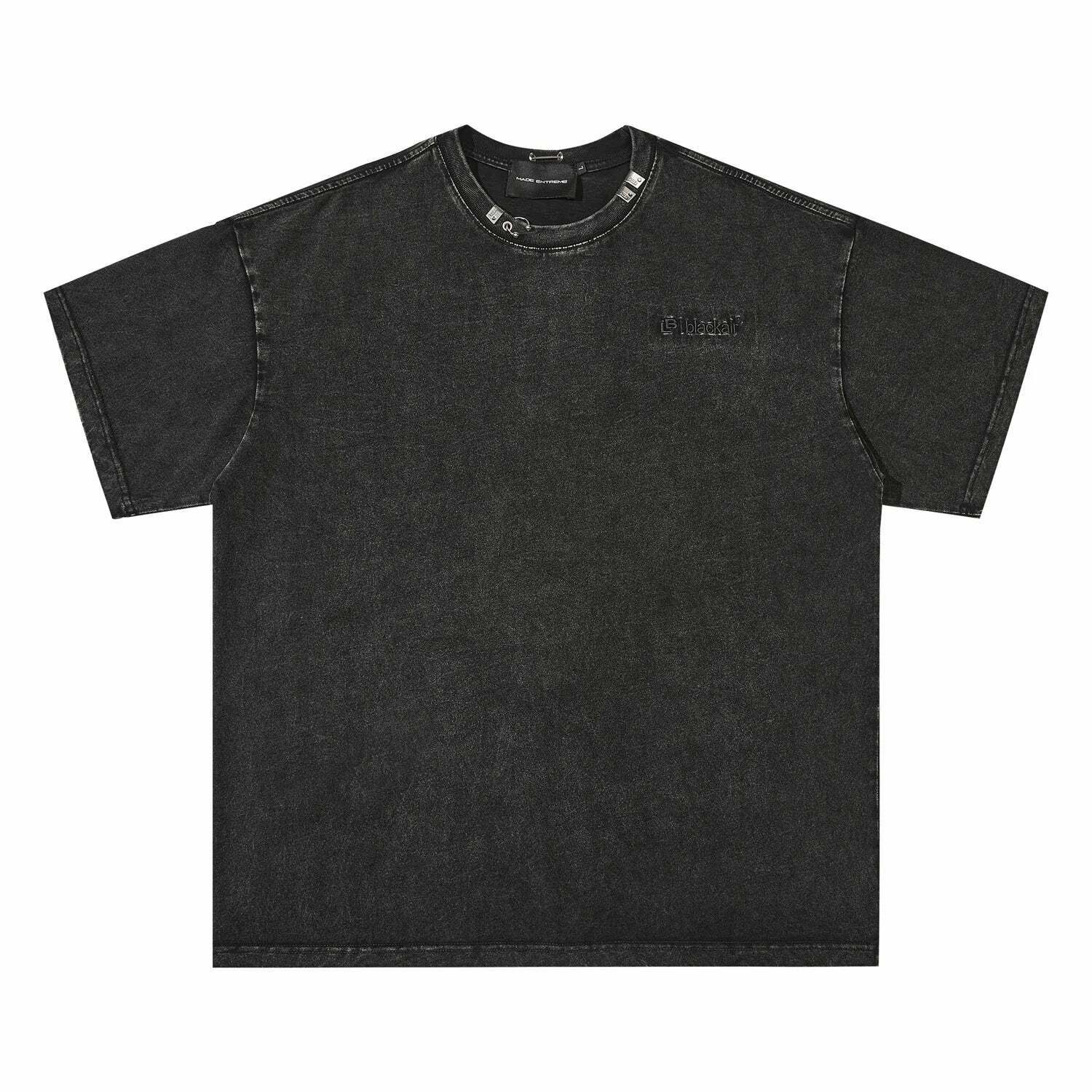 Y2K Acid Wash Collar T-Shirt - Coquette Aesthetic Grunge Style Y2K Acid Wash Collar T-Shirt - Coquette Aesthetic Grunge Style