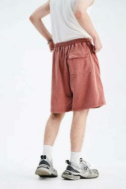 Y2K Acid Wash Jogger Shorts: Coquette Aesthetic Grunge Style Cargo Skirt Fashion