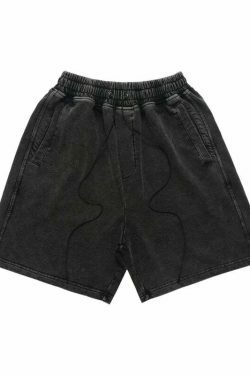Y2K Acid Wash Jogger Shorts: Coquette Aesthetic Grunge Style Cargo Skirt Fashion