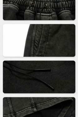 Y2K Acid Wash Jogger Shorts: Coquette Aesthetic Grunge Style Cargo Skirt Fashion