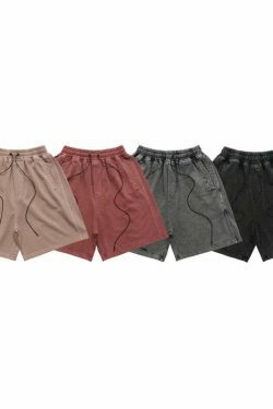 Y2K Acid Wash Jogger Shorts: Coquette Aesthetic Grunge Style Cargo Skirt Fashion