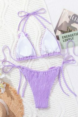 Y2K Aesthetic 3D Flower Two Piece Bikini for Niche Women Fashion