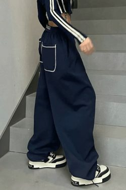 Y2K Aesthetic Alphabet Waist Sweatpants - Coquette & Grunge Style Cargo Skirt