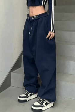 Y2K Aesthetic Alphabet Waist Sweatpants - Coquette & Grunge Style Cargo Skirt