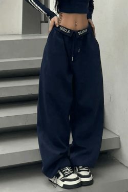 Y2K Aesthetic Alphabet Waist Sweatpants - Coquette & Grunge Style Cargo Skirt