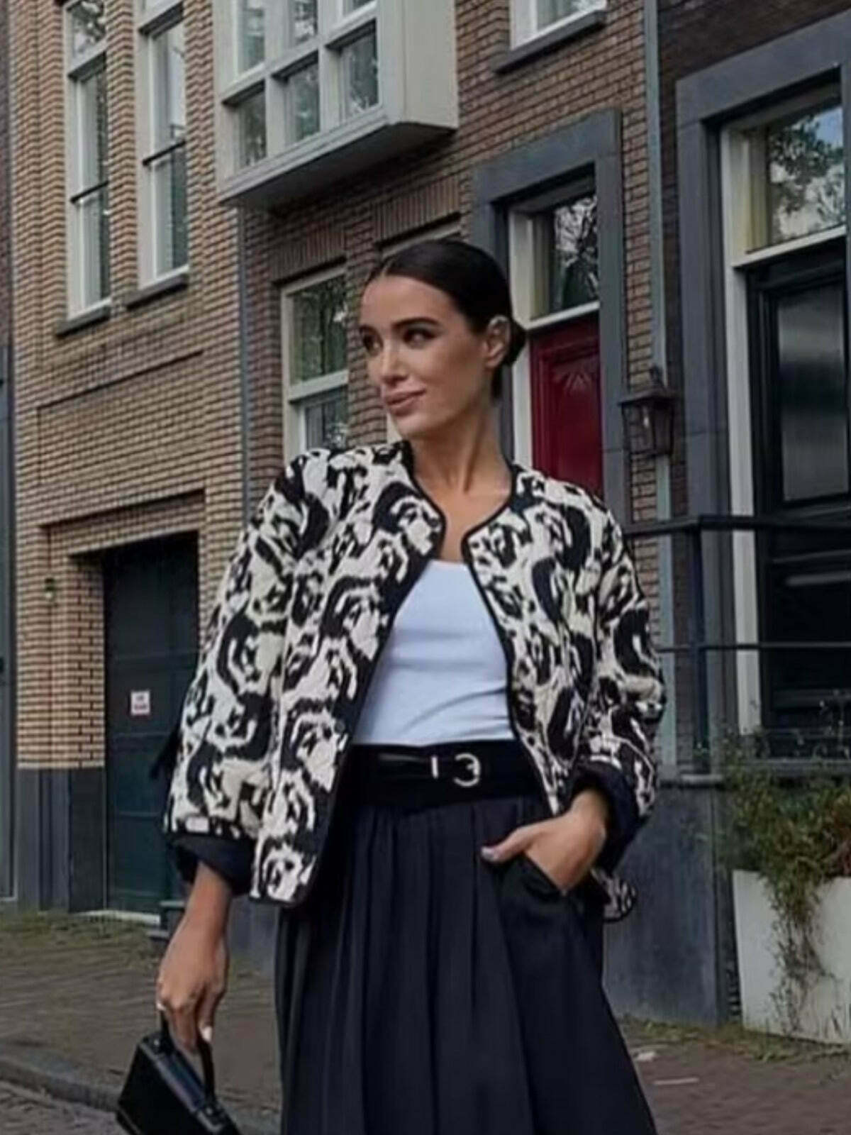 Y2K Aesthetic Animal Print Cotton Jacket for Women - Coquette & Grunge Style Fashion Statement Y2K Aesthetic Animal Print Cotton Jacket for Women - Coquette & Grunge Style Fashion Statement