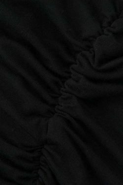 Y2K Aesthetic Asymmetric Ruched Front T-Shirt for Women - Coquette & Grunge Style Tops