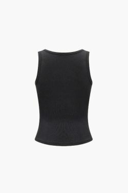 Y2K Aesthetic Asymmetric Ruched Tank Top - Coquette Grunge Fashion & Pastel Goth Vibes