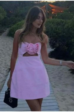 Y2K Aesthetic Back Again Strapless Mini Dress for Niche Women Fashion