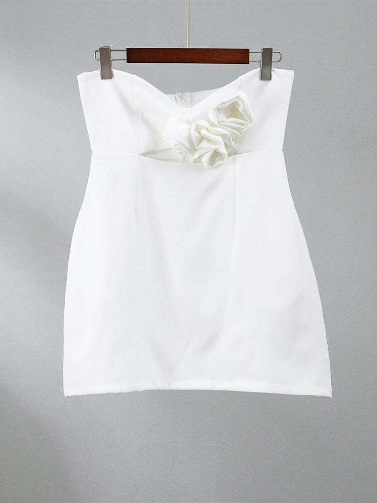 Y2K Aesthetic Back Again Strapless Mini Dress for Niche Women Fashion Y2K Aesthetic Back Again Strapless Mini Dress for Niche Women Fashion