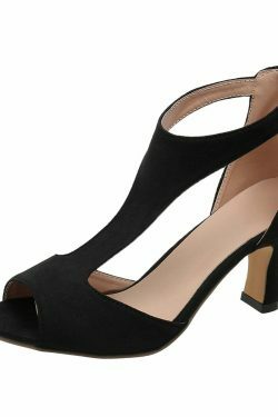 Y2K Aesthetic Back Zipper Heel Fish Mouth Shoes - Retro-cool Footwear for Your Unique Style