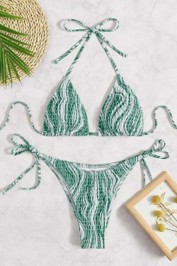 Y2K Aesthetic Backless Beach Bikini - Coquette Style - Grunge Fashion - Cute Tops & Cargo Skirt