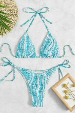 Y2K Aesthetic Backless Beach Bikini - Coquette Style - Grunge Fashion - Cute Tops & Cargo Skirt