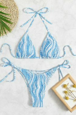 Y2K Aesthetic Backless Beach Bikini - Coquette Style - Grunge Fashion - Cute Tops & Cargo Skirt