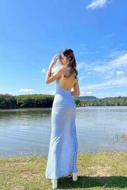 Y2K Aesthetic Backless Bodycon Dress for Women - Coquette Style Grunge Outfit with Pastel Goth Vibes