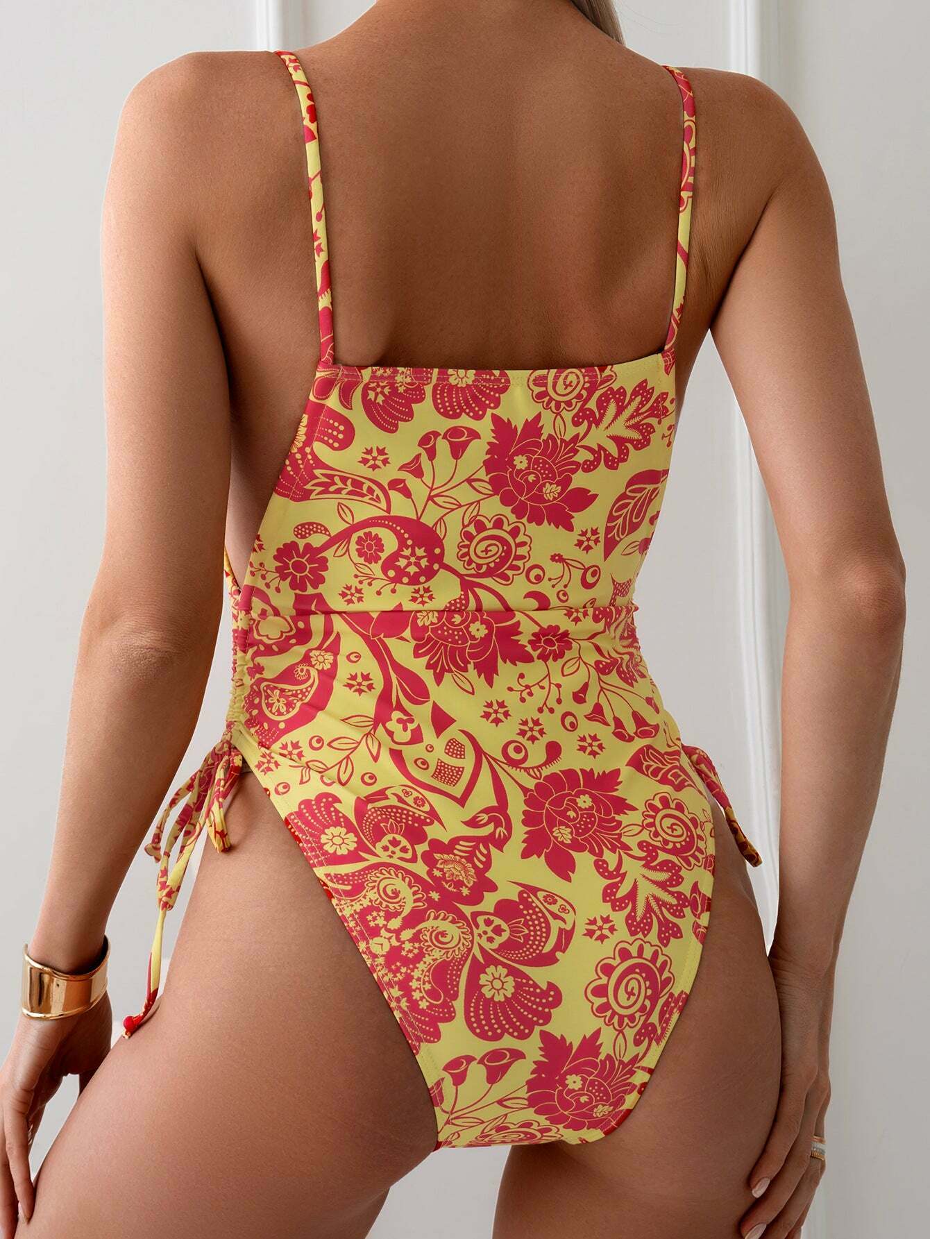 Y2K Aesthetic Backless Drawstring One-Piece Swimsuit for Women - Coquette Style Grunge Fashion Y2K Aesthetic Backless Drawstring One-Piece Swimsuit for Women - Coquette Style Grunge Fashion